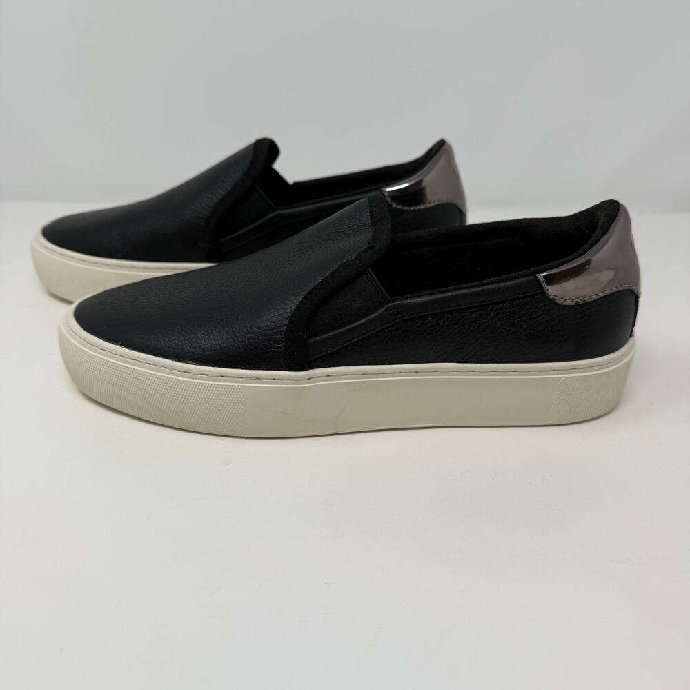 Ugg Jass Leather Slip-on Sneaker Womens 8 Black Silver Preppy Casual Shoes NWT - Picture 4 of 12
